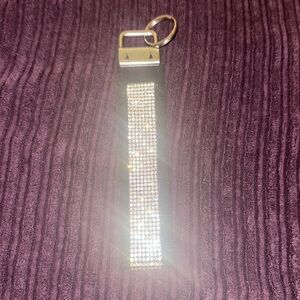 Frayed Rhinestone Wristlet Keychain